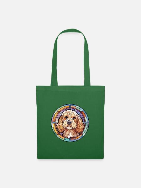 Cockapoo Hunderasse Buntes Glas Buntes Wassercol - Stoffbeutel - Fichte