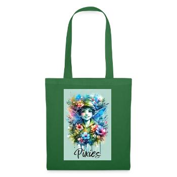 Pixie - Pixies - Blumen, Aquarell und Fee - Stoffbeutel - Fichte - Vorne