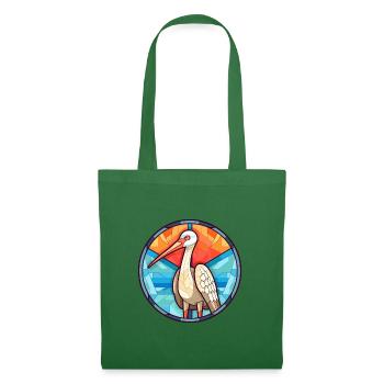 Kranich-Buntglas-Cartoon-Kawaii-Tier - Stoffbeutel - Fichte - Vorne