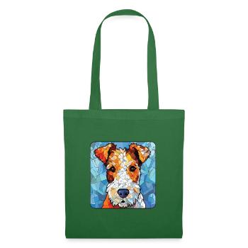 Draht Foxterrier Hunderasse Aquarell Illustration - Stoffbeutel - Fichte - Vorne