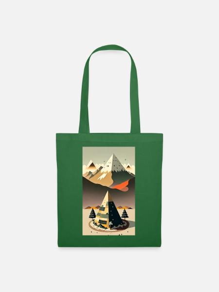 Pyramid Mountains und Retro Camp - Stoffbeutel - Fichte