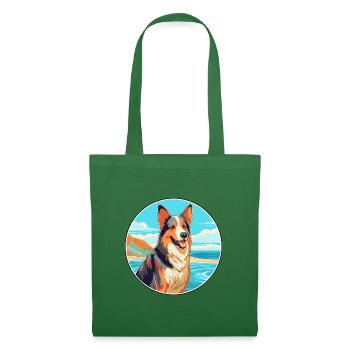 Böhmischer Schäferhund, Rasse, Cartoon, Kawaii, Clipart - Stoffbeutel - Fichte - Vorne