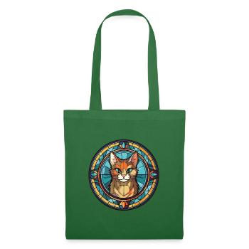 Katze buntes Aquarell Tier Haustier Illustration - Stoffbeutel - Fichte - Vorne