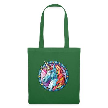 Einhorn-Bunte Aquarell-Tierillustration - Stoffbeutel - Fichte - Vorne