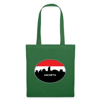 Jakarta Indonesien Flagge Skyline Silhouette Reisen - Stoffbeutel - Fichte - Vorne