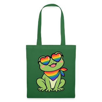 Regenbogenfroschherz-Sonnenbrille - Stoffbeutel - Fichte - Vorne
