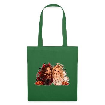 Cute Halloween Witch & Black Cat - Stoffbeutel - Fichte - Vorne