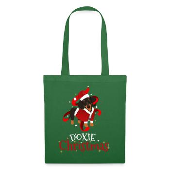 Doxie Christmas Dackel im Weihnachtslook - Stoffbeutel - Fichte - Vorne