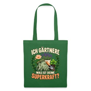 Hobbygärtnerin Geschenkidee Superkraft Gärtnern - Stoffbeutel - Fichte - Vorne