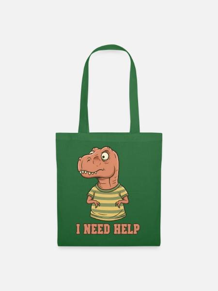 Lustiger T-Rex Short Arms Ich brauche Hilfe - Stoffbeutel - Fichte