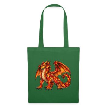 Majestätischer Herbstlaubdrache – Fantasy Drache - Stoffbeutel - Fichte - Vorne
