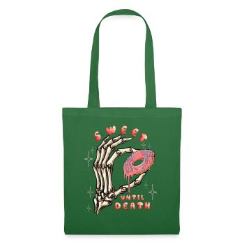 Skelett Hand Totenkopf Spruch Sweet  - Stoffbeutel - Fichte - Vorne