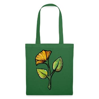 Gelbe Aquarellblume auf Schwarz - Stoffbeutel - Fichte - Vorne
