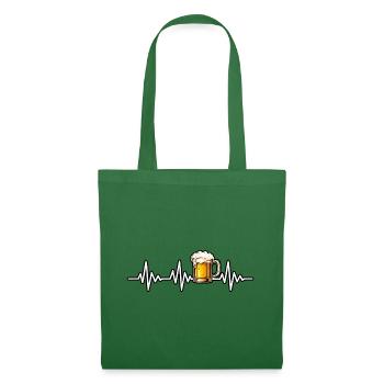 Herzschlag mit Bierglas - Stoffbeutel - Fichte - Vorne