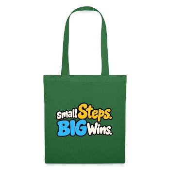 Small Steps Big Wins – Positives Motivationsdesign - Stoffbeutel - Fichte - Vorne