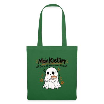 Mein Kostüm: Geist Shirt Halloween Spruch - Stoffbeutel - Fichte - Vorne