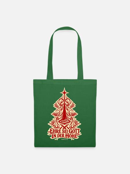 Weihnachtsbaum Engel Ehre sei Gott Lukas 2 14 - Stoffbeutel - Fichte