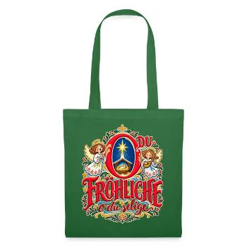 O du fröhliche o du selige Weihnachtslied Engel - Stoffbeutel - Fichte - Vorne