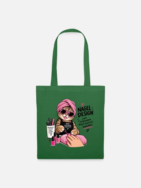 Nagel Design Katze Pink Glam - Stoffbeutel - Fichte