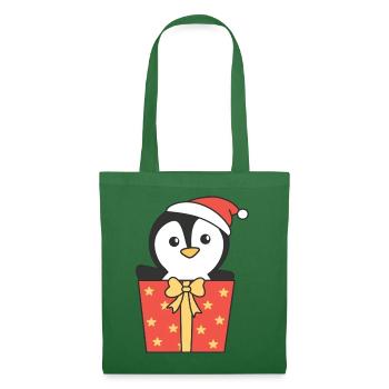 Pinguin Weihnachten Geschenk Winter Tiere - Stoffbeutel - Fichte - Vorne