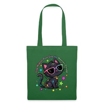 Black Cat Rainbow Chic Lustig - Stoffbeutel - Fichte - Vorne