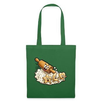 Nudelholz Plätzchen Teig Backen Comic T-Shirt - Stoffbeutel - Fichte - Vorne
