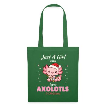 Just a Girl who loves Axolotls & Christmas - Stoffbeutel - Fichte - Vorne