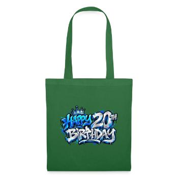 Herzlichen Glückwunsch zum 20. Geburtstag Blue Graffiti: Level Up Boom! - Stoffbeutel - Fichte - Vorne