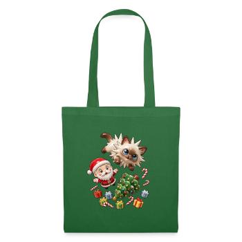 Weihnachts-Igel-Weihnachtsstimmung - Stoffbeutel - Fichte - Vorne