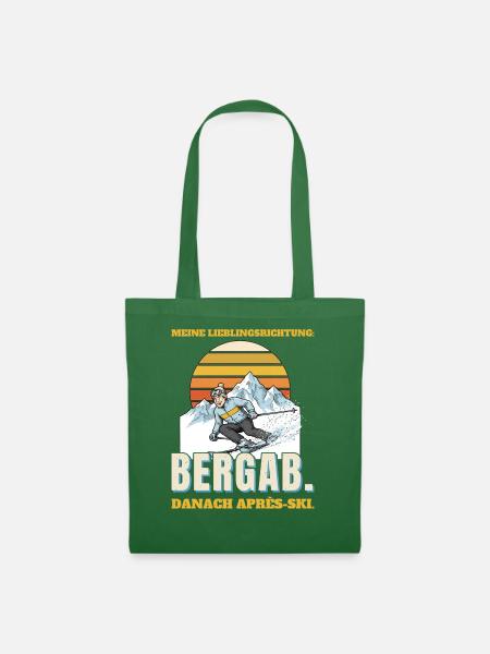 Meine Lieblingsrichtung: bergab - Stoffbeutel - Fichte