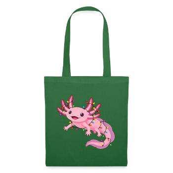 Süßer Axolotl mit Lichterkette für Weihnachten  - Stoffbeutel - Fichte - Vorne