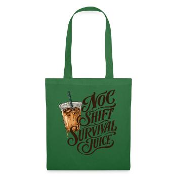 NOC Shift Survival Juice Typografie Iced Coffee - Stoffbeutel - Fichte - Vorne