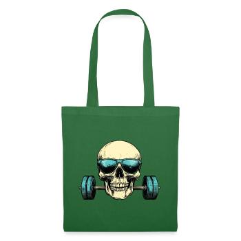 Totenkopf Sonnenbrille Hantel - Stoffbeutel - Fichte - Vorne