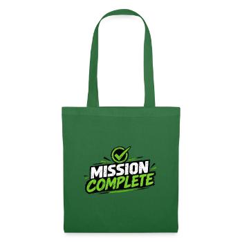 Mission Complete Grunge Logo Neon Green - Stoffbeutel - Fichte - Vorne