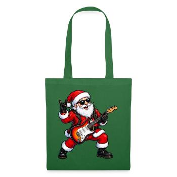 Rockender Weihnachts-Santa mit E-Gitarre - Stoffbeutel - Fichte - Vorne