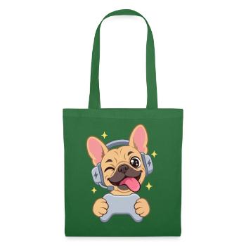 Gaming Französische Bulldogge Frenchie Headset - Stoffbeutel - Fichte - Vorne