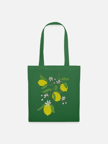 Zitronenzweig Glitzerdesign - Stoffbeutel - Fichte