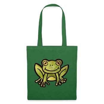 Aquarell Frosch-Anhänger - Stoffbeutel - Fichte - Vorne