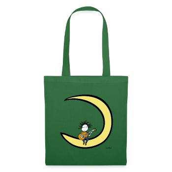 Moon and Guitar – Gitarristen-Musik-T-Shirt - Stoffbeutel - Fichte - Vorne