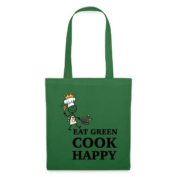 Eat Green Cook Happy – Lustiger Veggie Koch - Stoffbeutel - Fichte - Vorne