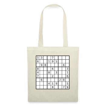 Raffiniertes Sudoku Zahlenlogik - Stoffbeutel - Natur - Vorne