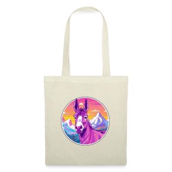 Esel Aquarell Karikatur Kawaii Haustier Tier Farbe - Stoffbeutel - Natur - Vorne