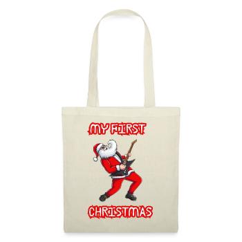 Rockin Santa Weihnachtsgitarre - Stoffbeutel - Natur - Vorne