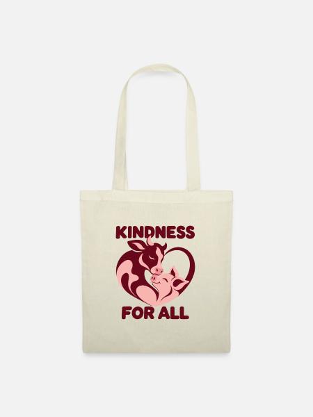 Kindness For All Animals - Stoffbeutel - Natur