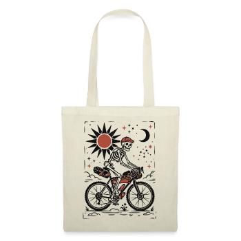 Skeleton Gravel Bike Linoleumschnitt - Stoffbeutel - Natur - Vorne