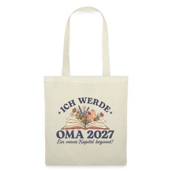 Ich werde Oma 2027 Schwangerschaftsankündigung - Stoffbeutel - Natur - Vorne