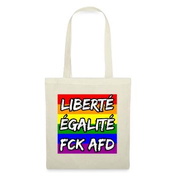 LIBERTÉ ÉGALITÉ FCK AFD REGENBOGEN FCK NZS, NO NZS - Stoffbeutel - Natur - Vorne