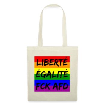 LIBERTÉ ÉGALITÉ FCK AFD REGENBOGEN FCK NZS, NO NZS - Stoffbeutel - Natur - Vorne