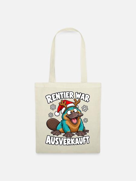 Rentier war ausverkauft Weihnachten - Stoffbeutel - Natur