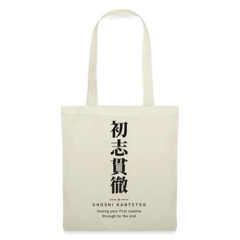 Shoshi Kantetsu 初志貫徹 — Ihren Vorsatz einhalten - Stoffbeutel - Natur - Vorne